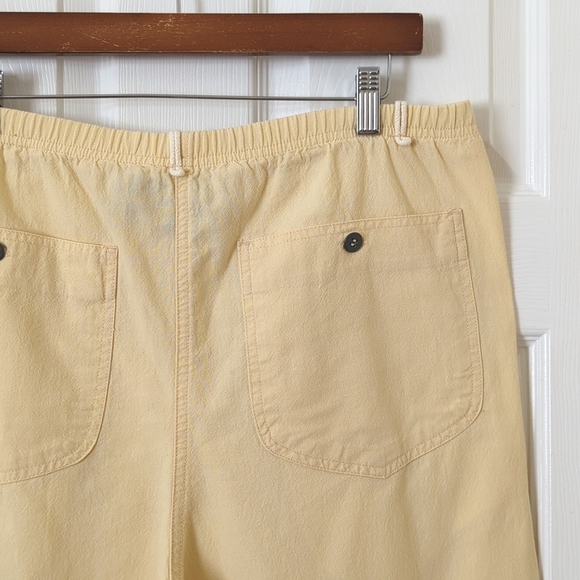 Liz Wear 90's Vintage High Waisted Relaxed Tapered Leg Soft Pants Pastel Yellow - Picture 11 of 12
